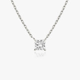 1.0 CT Princess Solitaire  Lab Grown Diamond Necklace
