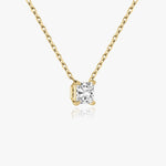 1.0 CT Princess Solitaire  Lab Grown Diamond Necklace