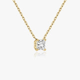 1.0 CT Princess Solitaire  Lab Grown Diamond Necklace