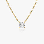 1.0 CT Princess Solitaire  Lab Grown Diamond Necklace