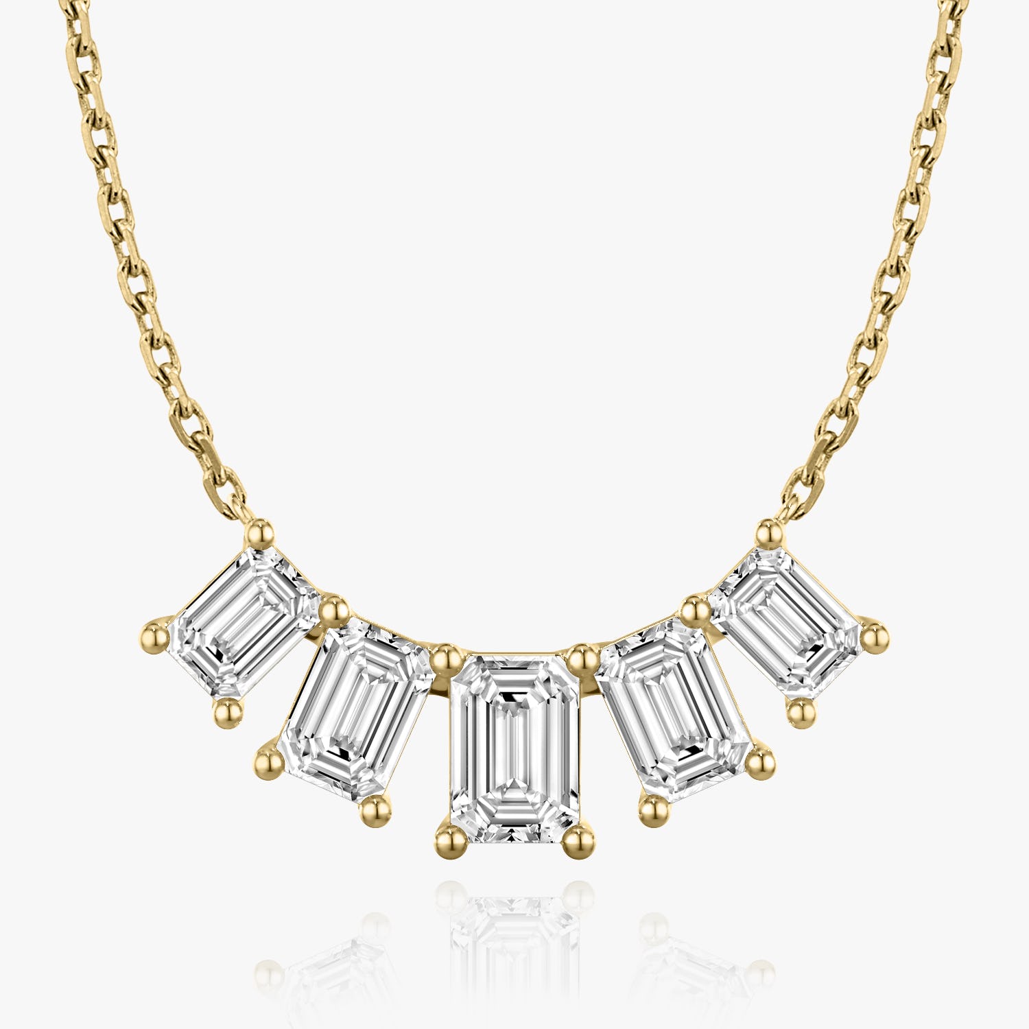 3.50 TCW Emerald  Lab Grown Diamond Necklace