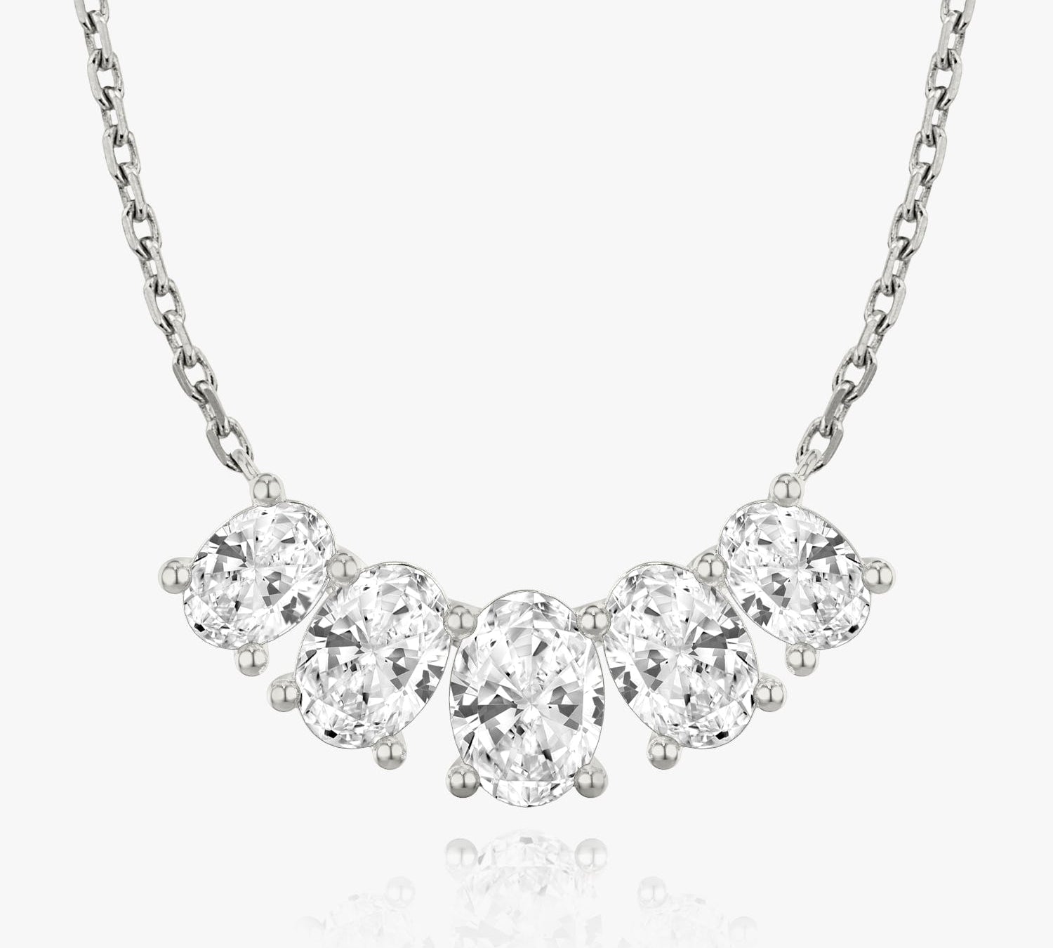 3.50 TCW Oval  Lab Grown Diamond Necklace