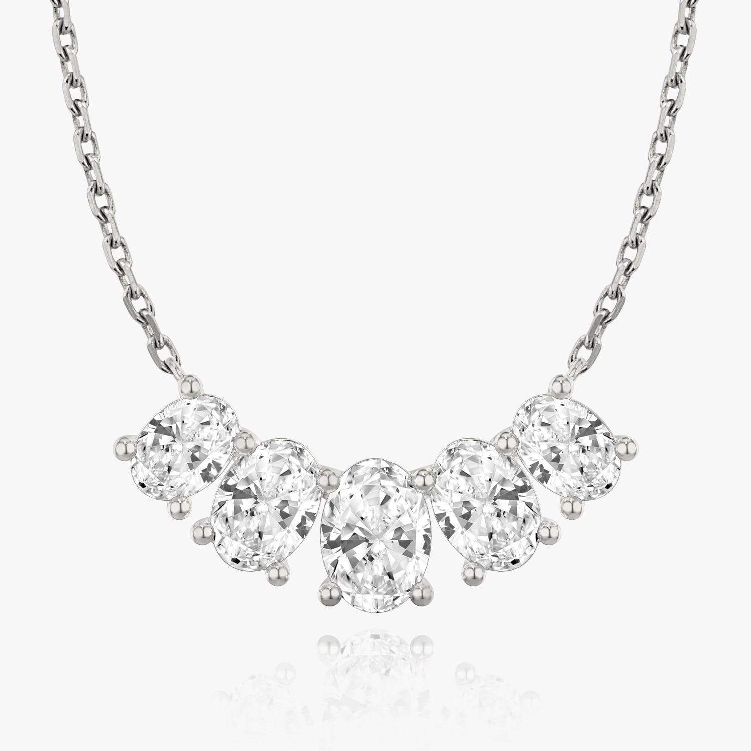 3.50 TCW Oval  Lab Grown Diamond Necklace