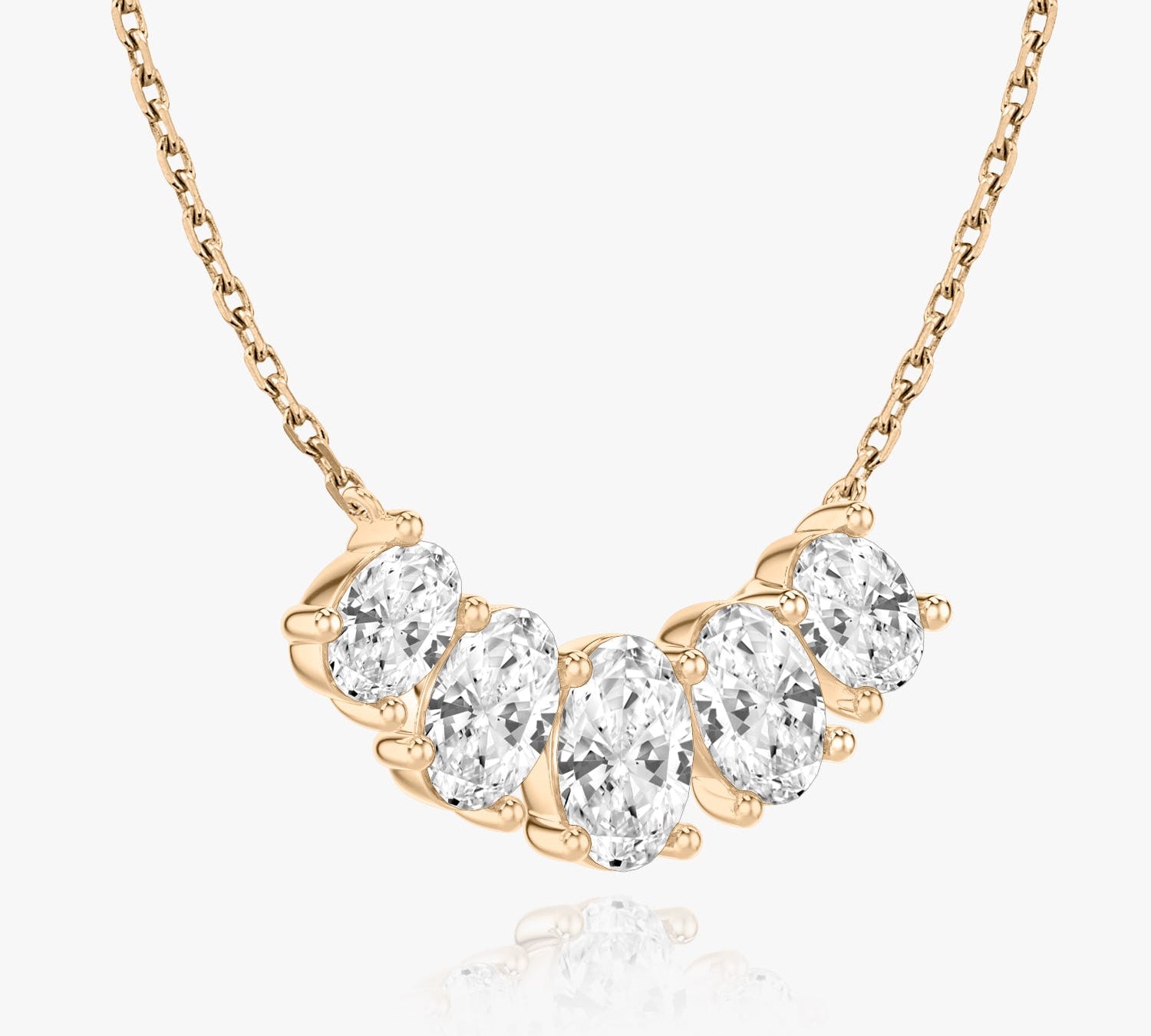 3.50 TCW Oval  Lab Grown Diamond Necklace
