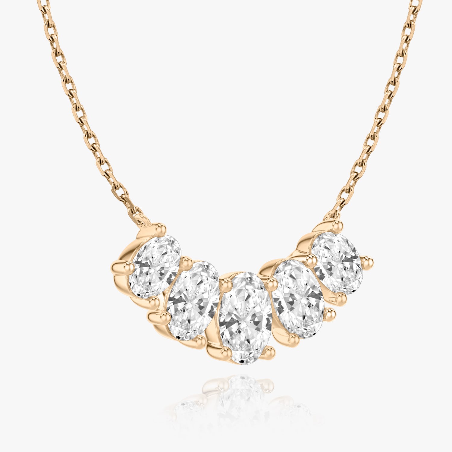 3.50 TCW Oval  Lab Grown Diamond Necklace