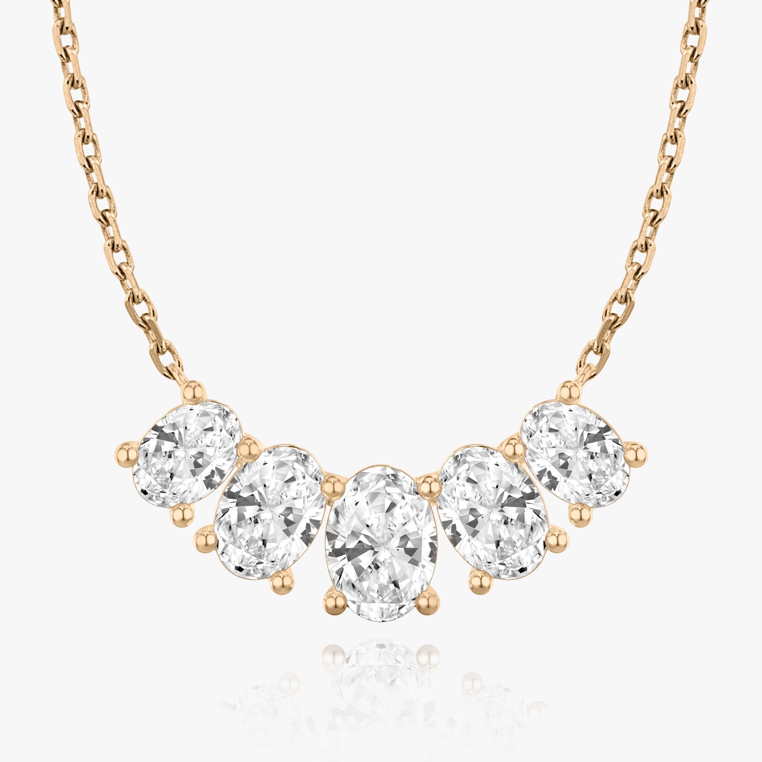3.50 TCW Oval  Lab Grown Diamond Necklace