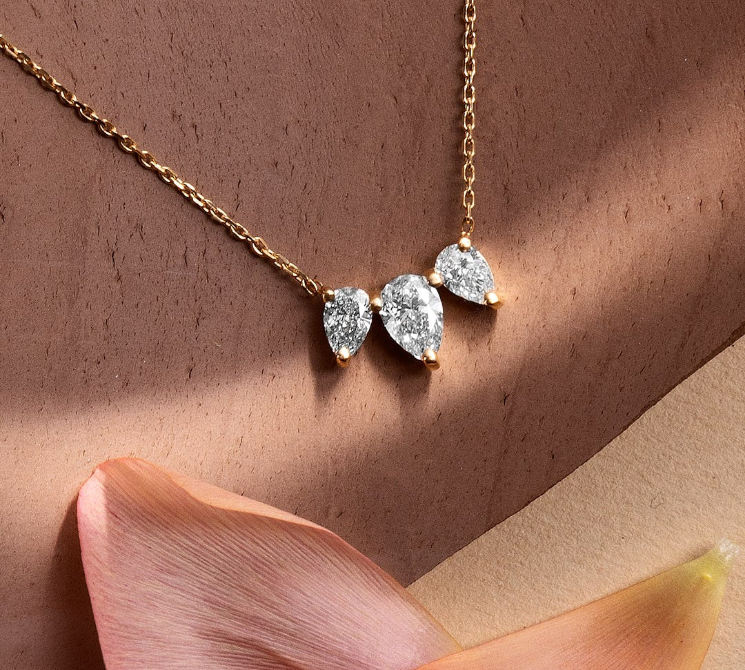 1.0 TCW Pear  Lab Grown Diamond Necklace