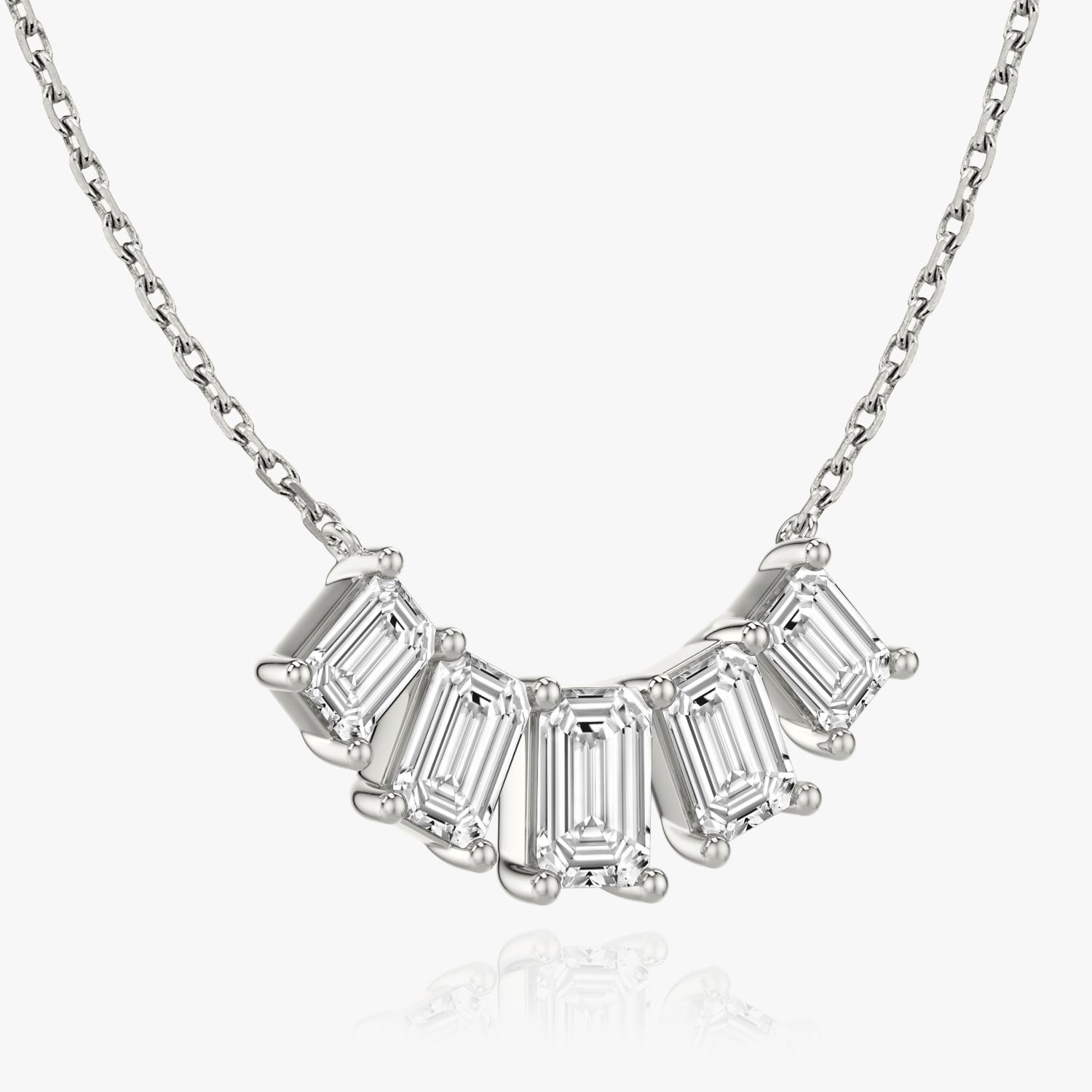 3.50 TCW Emerald  Lab Grown Diamond Necklace