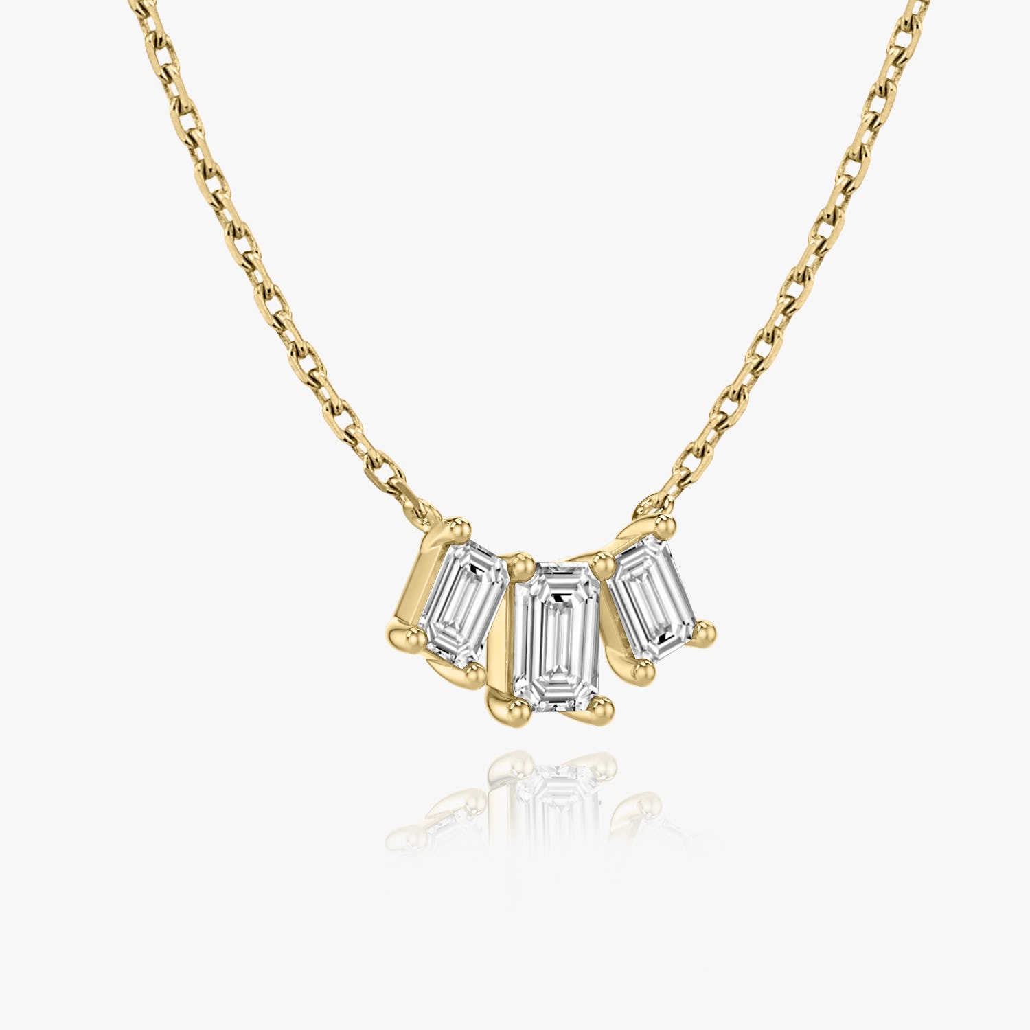 1.0 TCW Emerald Lab Grown Diamond Necklace