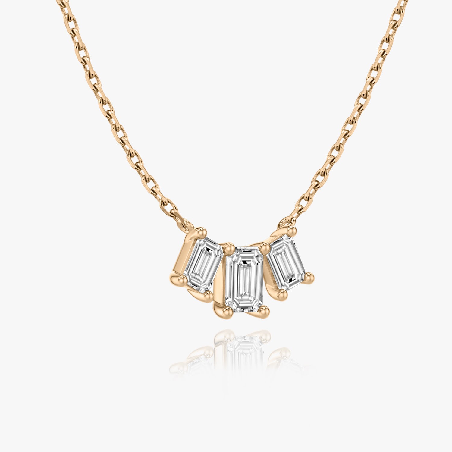 1.0 TCW Emerald Lab Grown Diamond Necklace