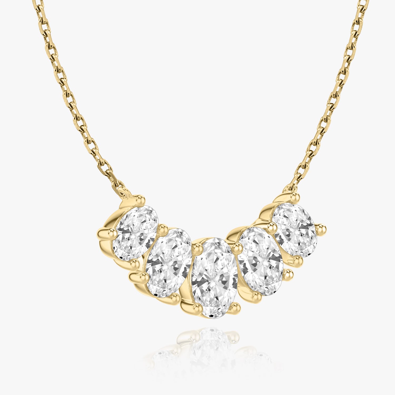 3.50 TCW Oval  Lab Grown Diamond Necklace