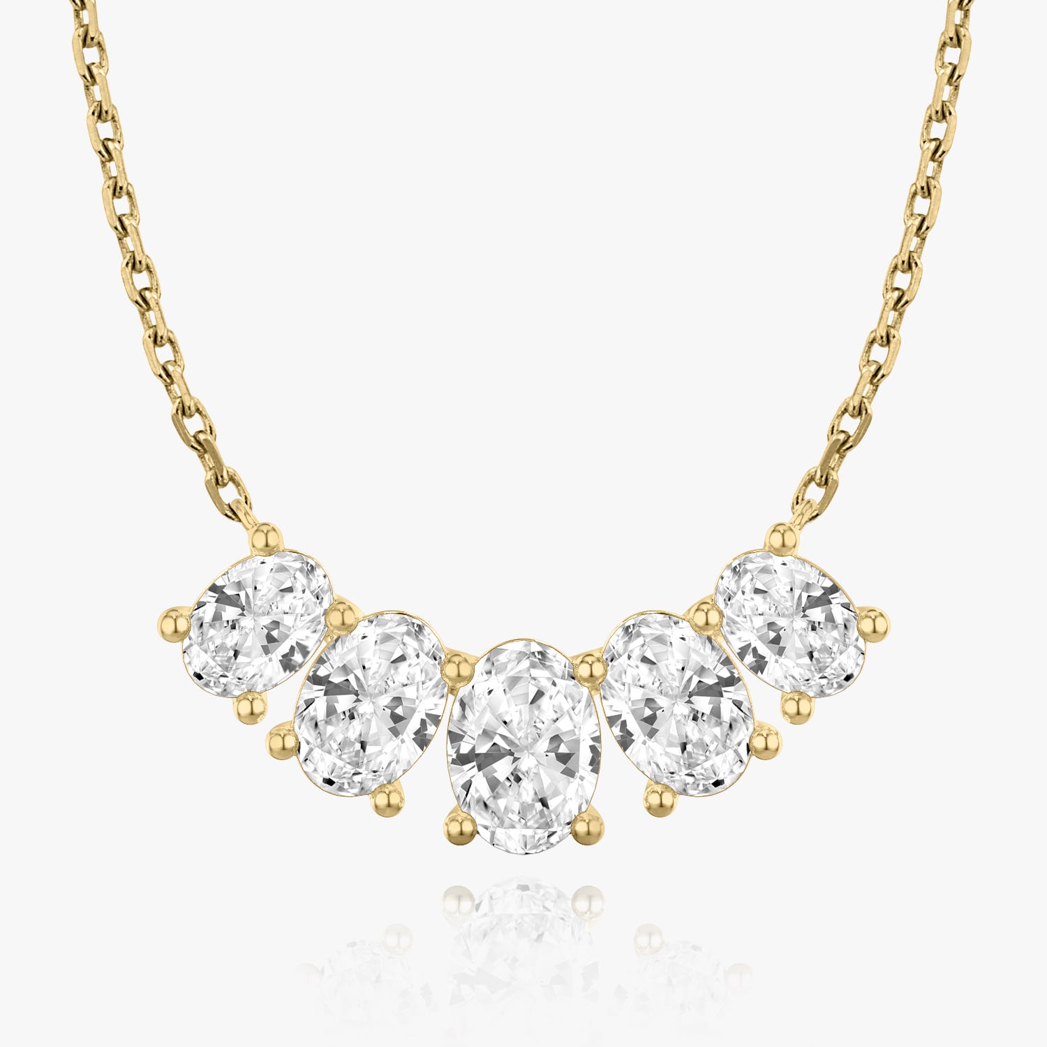 3.50 TCW Oval  Lab Grown Diamond Necklace