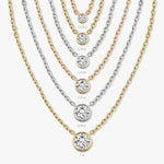 1.0 CT Round Bezel Solitaire Lab Grown Diamond Necklace