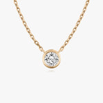1.0 CT Round Bezel Solitaire Lab Grown Diamond Necklace