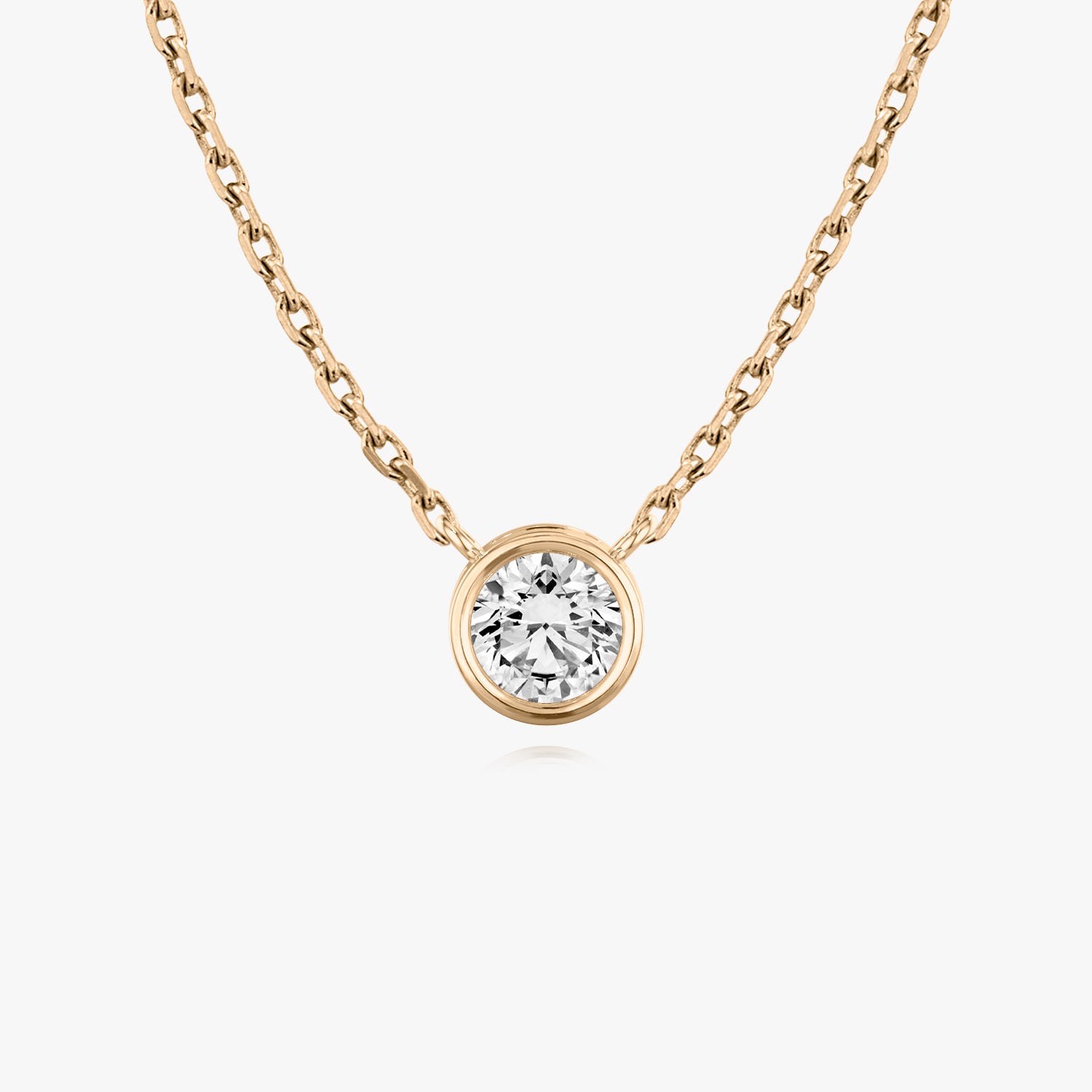 1.0 CT Round Bezel Solitaire Lab Grown Diamond Necklace