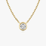 1.0 CT Round Bezel Solitaire Lab Grown Diamond Necklace