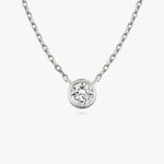 1.0 CT Round Bezel Solitaire Lab Grown Diamond Necklace
