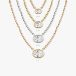 1.0 CT Oval Bezel  Lab Grown Diamond Necklace