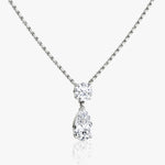 1.50 TCW Pear & Round  Lab Grown Diamond Necklace