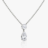 1.50 TCW Pear & Round  Lab Grown Diamond Necklace