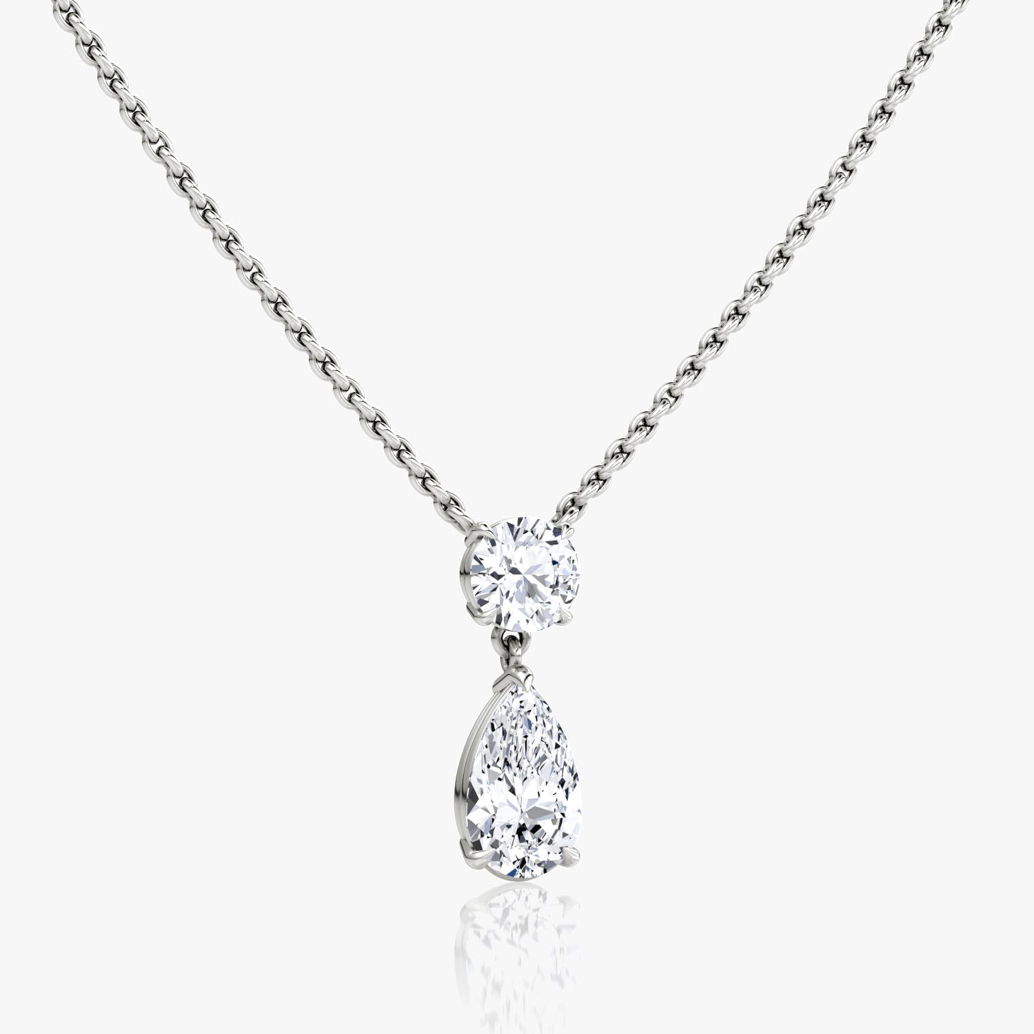1.50 TCW Pear & Round  Lab Grown Diamond Necklace