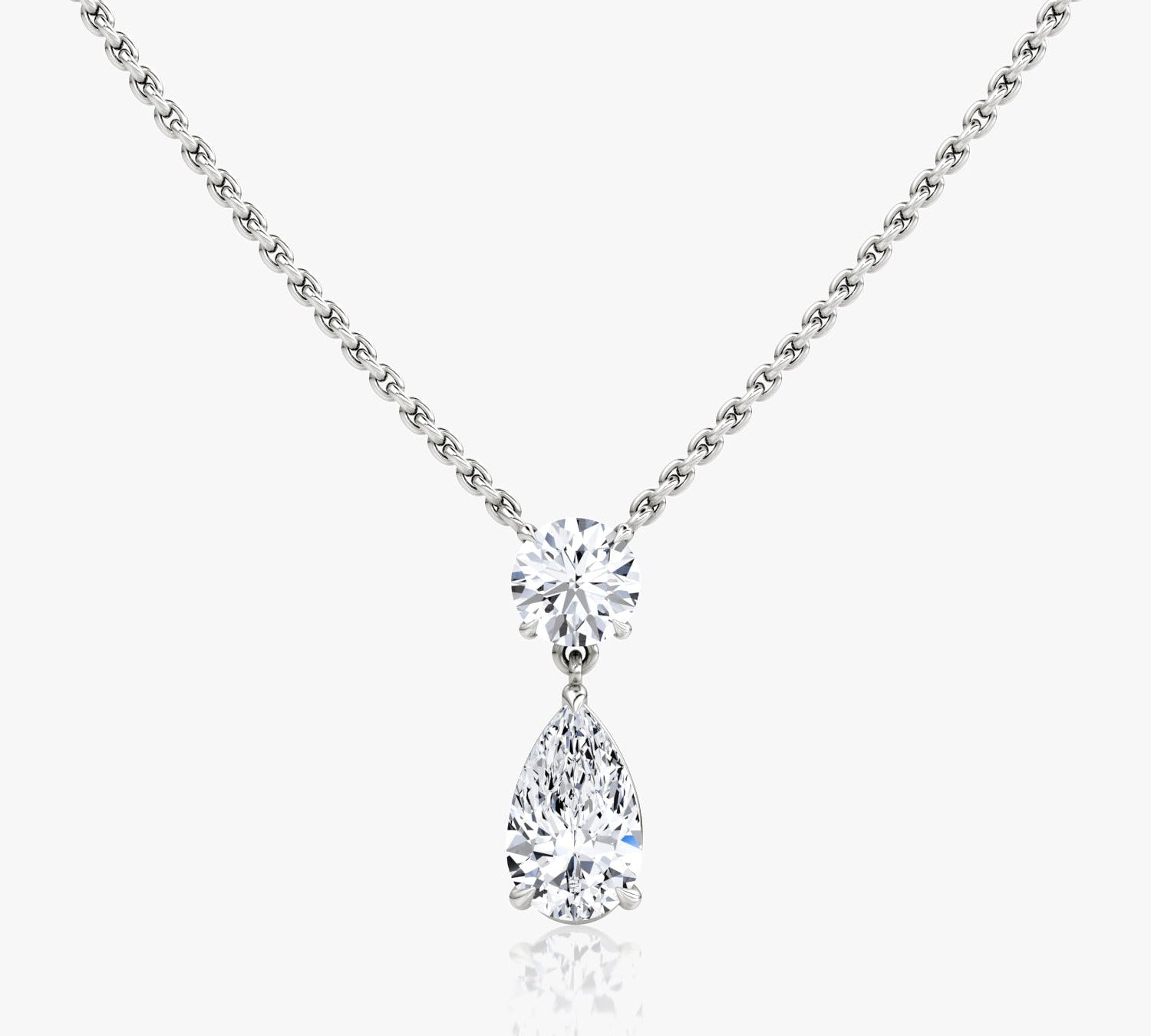 1.50 TCW Pear & Round  Lab Grown Diamond Necklace