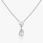 1.50 TCW Pear & Round  Lab Grown Diamond Necklace