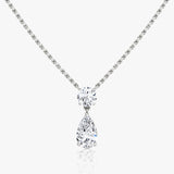 1.50 TCW Pear & Round  Lab Grown Diamond Necklace