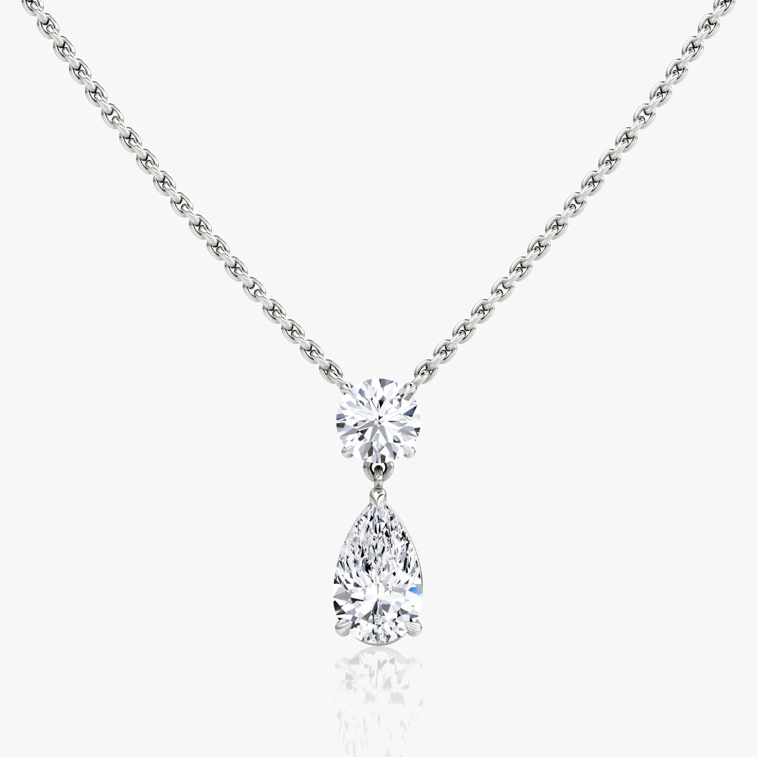 1.50 TCW Pear & Round  Lab Grown Diamond Necklace