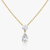1.50 TCW Pear & Round  Lab Grown Diamond Necklace