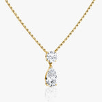1.50 TCW Pear & Round  Lab Grown Diamond Necklace