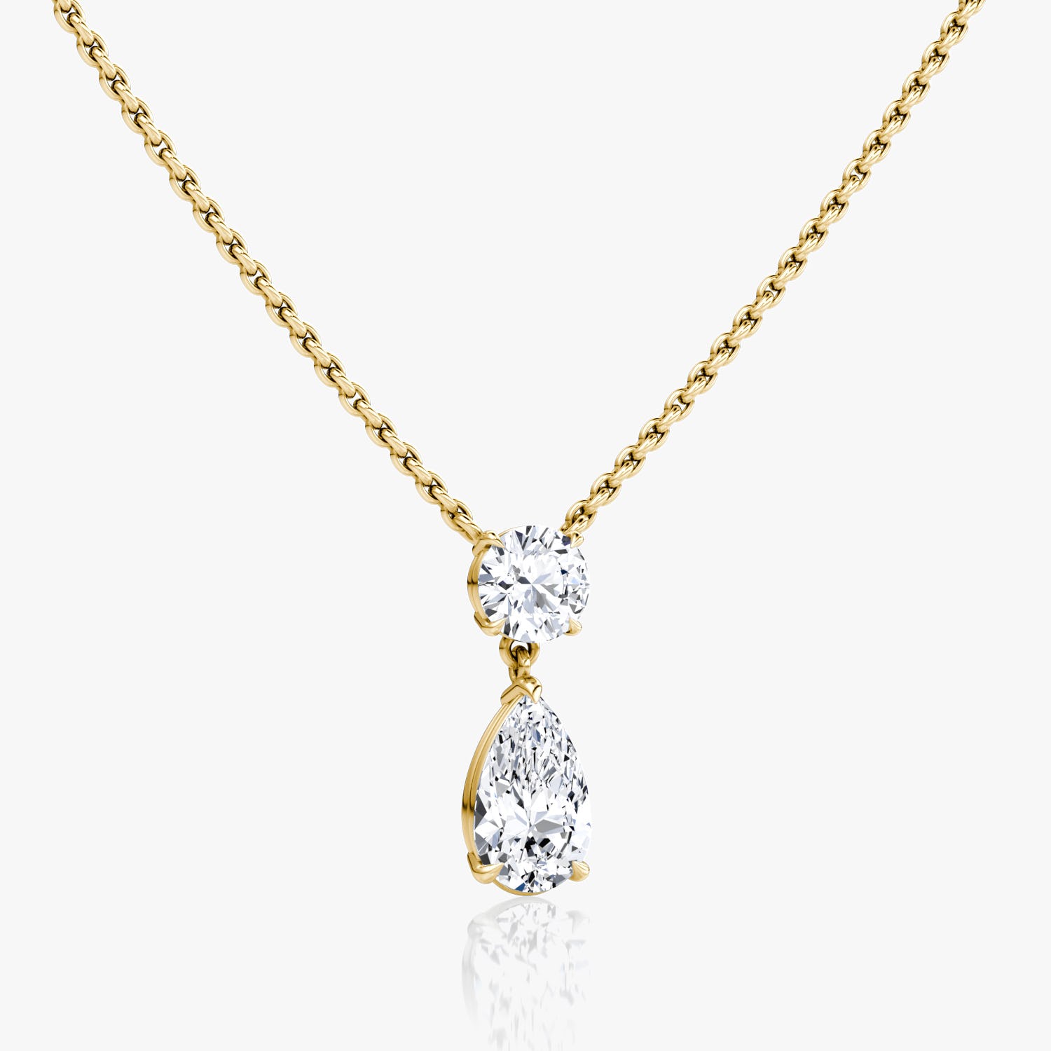 1.50 TCW Pear & Round  Lab Grown Diamond Necklace