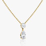 1.50 TCW Pear & Round  Lab Grown Diamond Necklace