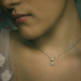 1.50 TCW Pear & Round  Lab Grown Diamond Necklace