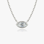 1.0 CT Marquise Bezel Solitaire Lab Grown Diamond Necklace