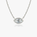 1.0 CT Marquise Bezel Solitaire Lab Grown Diamond Necklace
