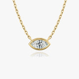 1.0 CT Marquise Bezel Solitaire Lab Grown Diamond Necklace