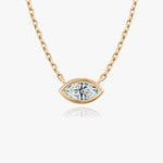 1.0 CT Marquise Bezel Solitaire Lab Grown Diamond Necklace