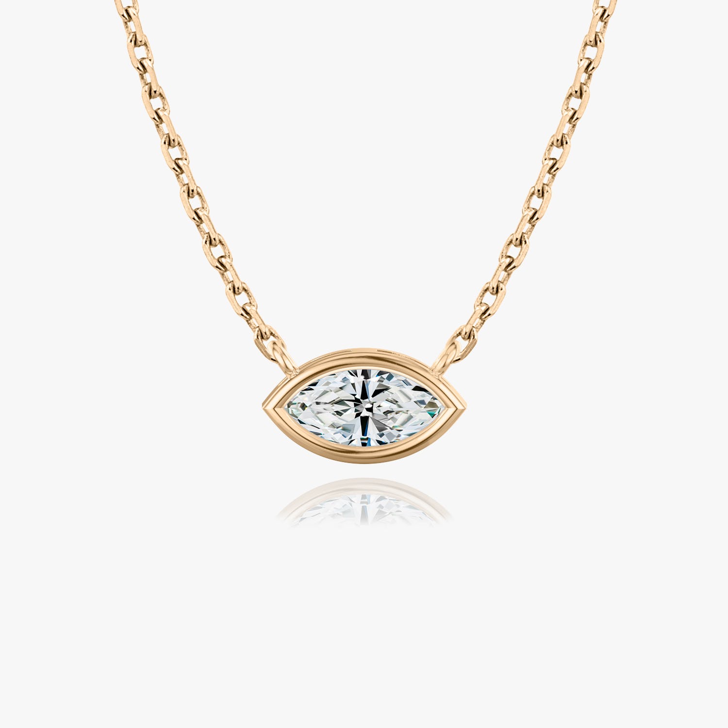 1.0 CT Marquise Bezel Solitaire Lab Grown Diamond Necklace