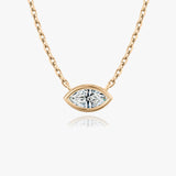 1.0 CT Marquise Bezel Solitaire Lab Grown Diamond Necklace