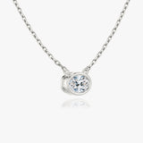 1.0 CT Oval Bezel  Lab Grown Diamond Necklace