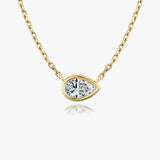 1.0 CT Pear Bezel Solitaire  Lab Grown Diamond Necklace