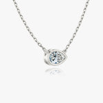 1.0 CT Pear Bezel Solitaire  Lab Grown Diamond Necklace