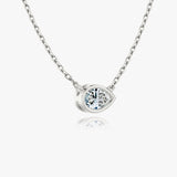 1.0 CT Pear Bezel Solitaire  Lab Grown Diamond Necklace