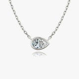 1.0 CT Pear Bezel Solitaire  Lab Grown Diamond Necklace