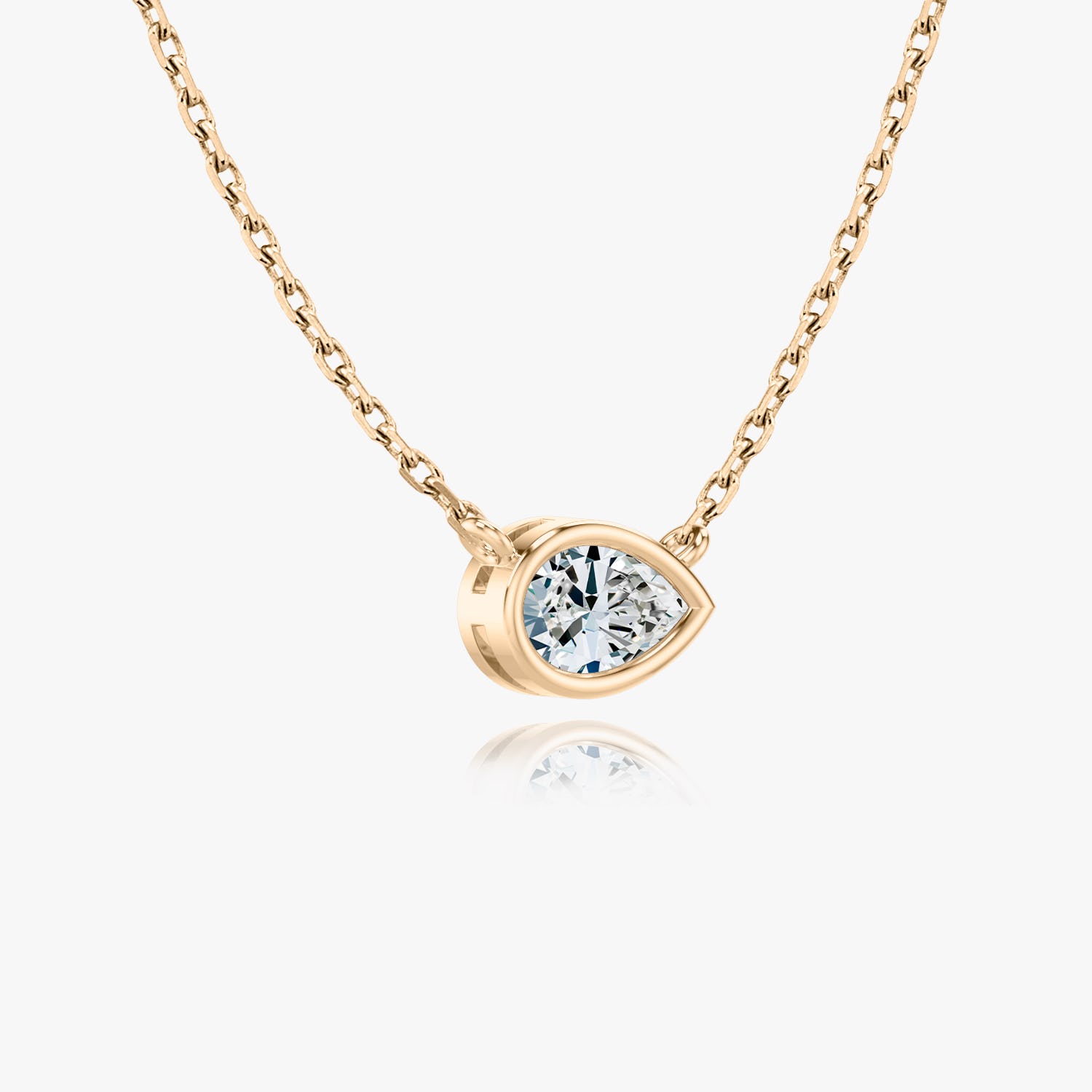1.0 CT Pear Bezel Solitaire  Lab Grown Diamond Necklace