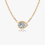 1.0 CT Pear Bezel Solitaire  Lab Grown Diamond Necklace
