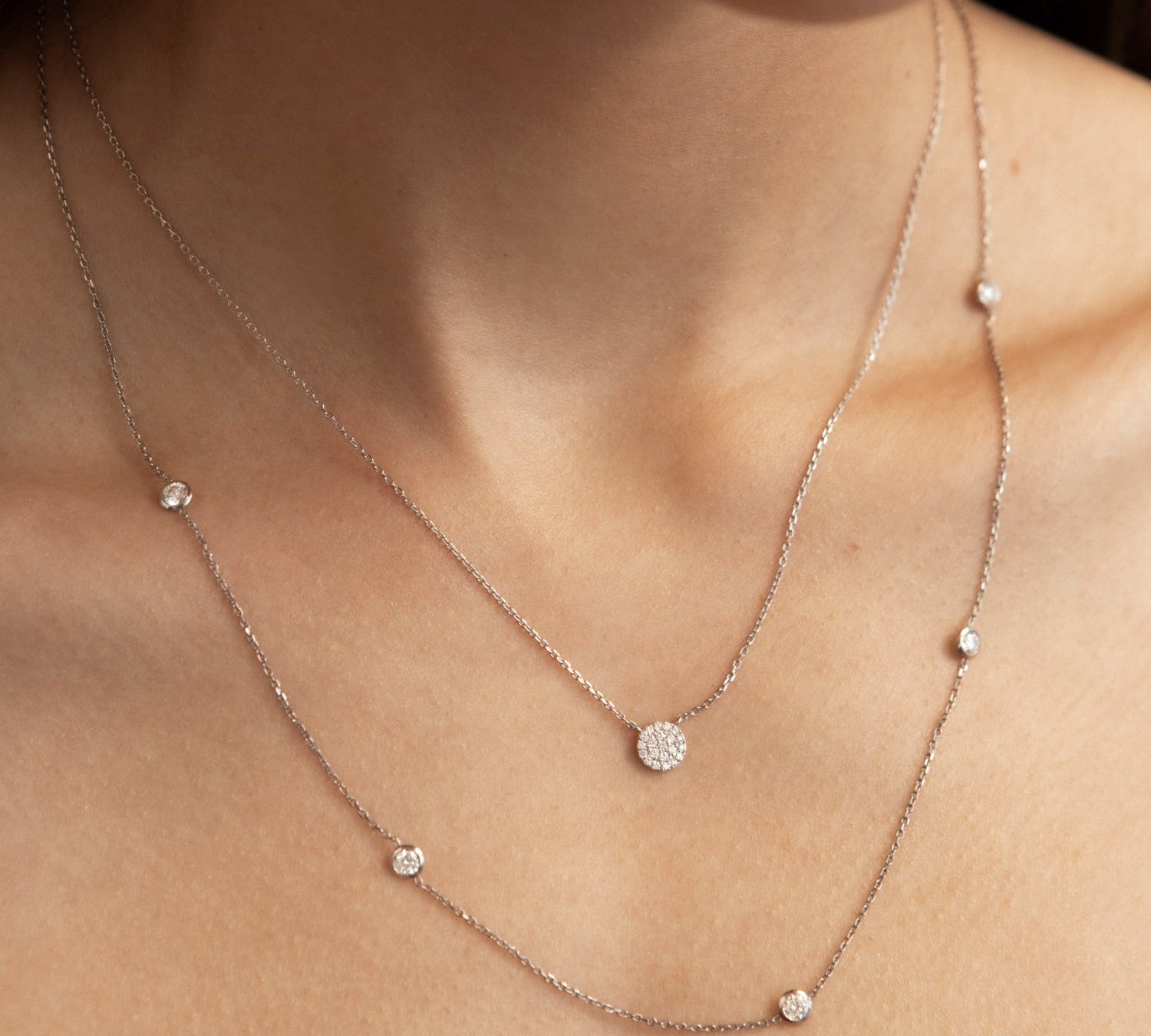 0.12 TCW Round  Lab Grown Diamond Necklace