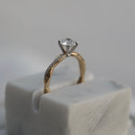 Round Cut Twisted Shank Pave Lab Grown Diamond Engagement Ring