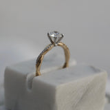 Round Cut Twisted Shank Pave Lab Grown Diamond Engagement Ring